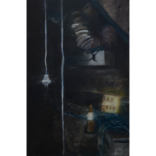 The false ceiling which now yawns agape- Impotent